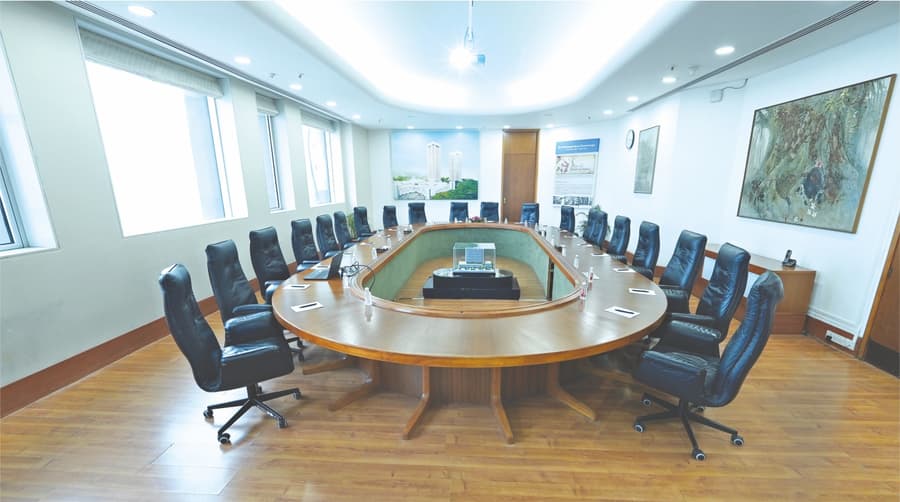 Board Room 1 at World Trade Center Mumbai, U-shape seating for 25